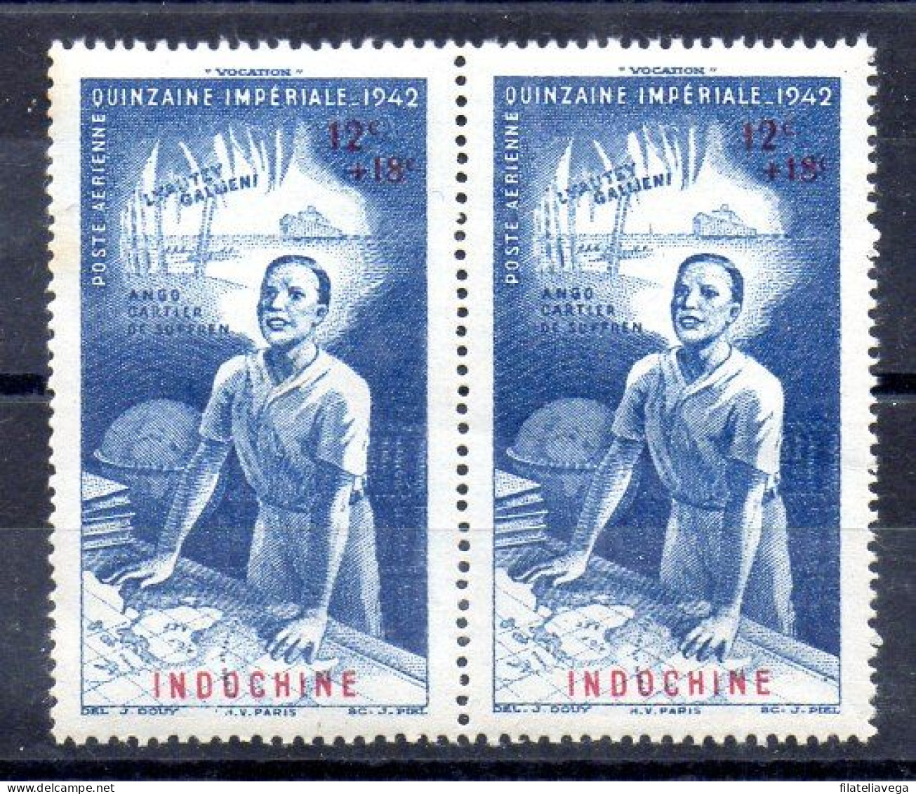 Indochina 2 Series Aéreo Nº Yvert 23; Nº Michel 266 ** - Unused Stamps