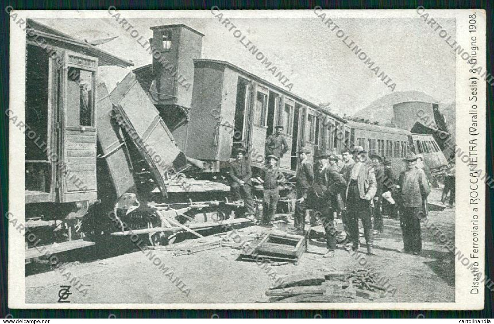 Vercelli Varallo Sesia Roccapietra Disastro Ferroviario Treno Cartolina QK5119 - Vercelli