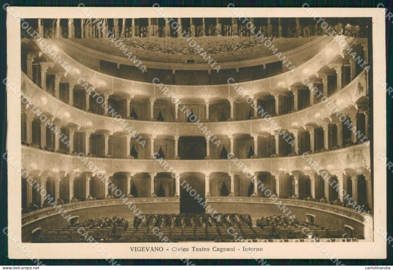 Pavia Vigevano Teatro Cagnoni FG Cartolina KF2123 - Pavia