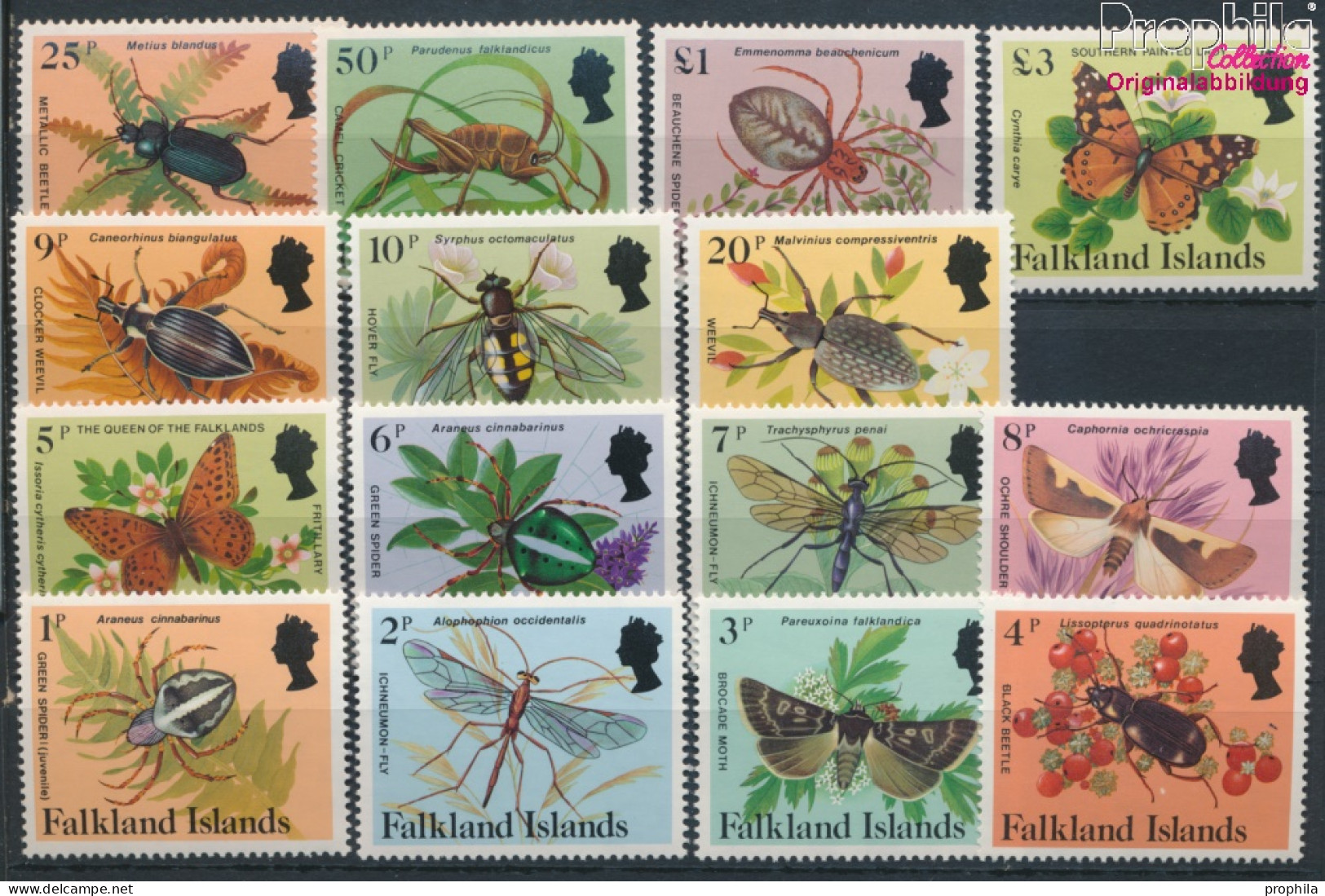 Falklandinseln 390-404 (kompl.Ausg.) Postfrisch 1984 Spinnen Und Insekten (10368865 - Falklandinseln