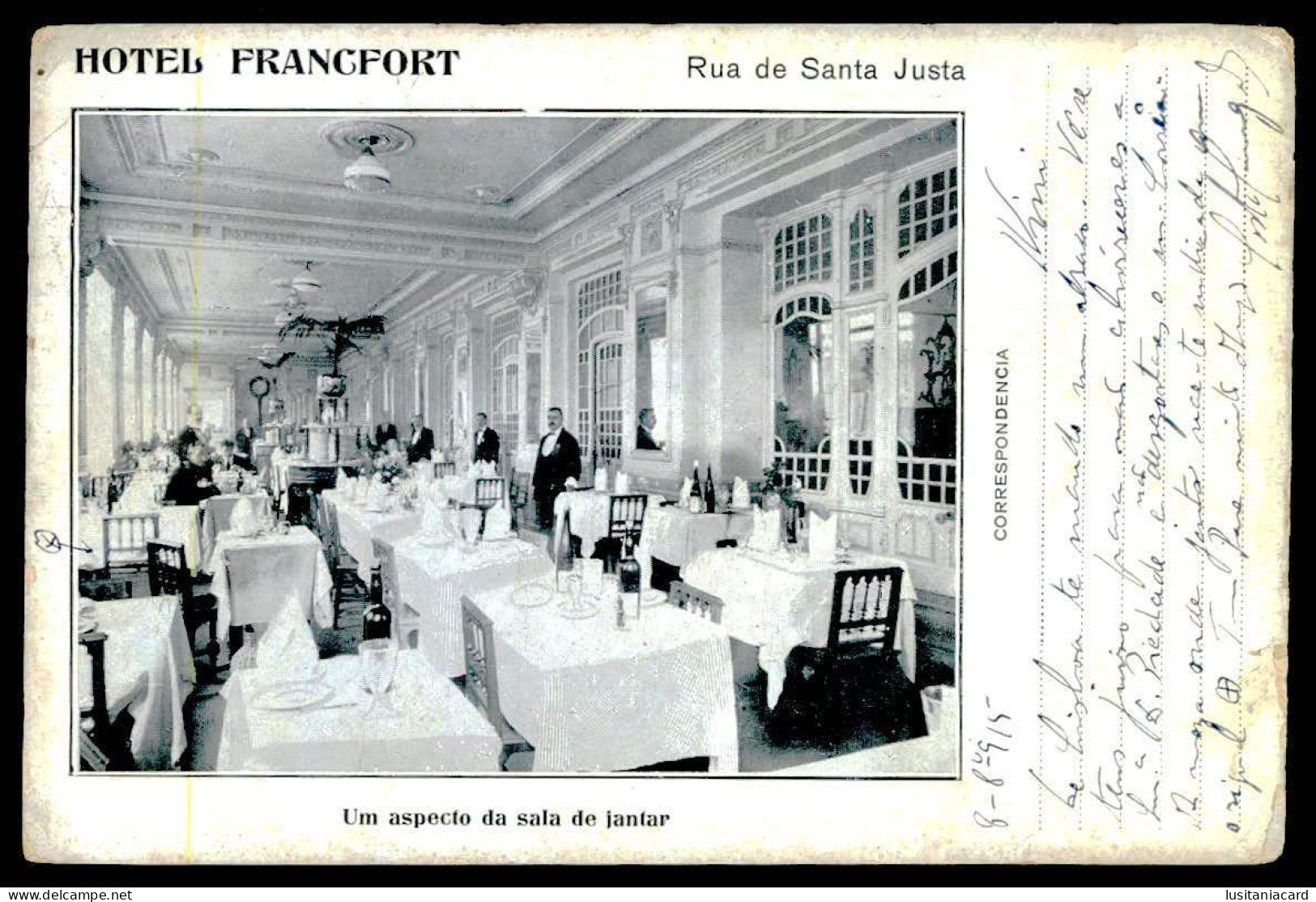 LISBOA-HOTEIS E RESTAURANTES-Hotel Francfort-Um Aspecto Da Sala De Jantar(Ed. Ofic.«Ilustração Portugueza»)carte Postale - Lisboa