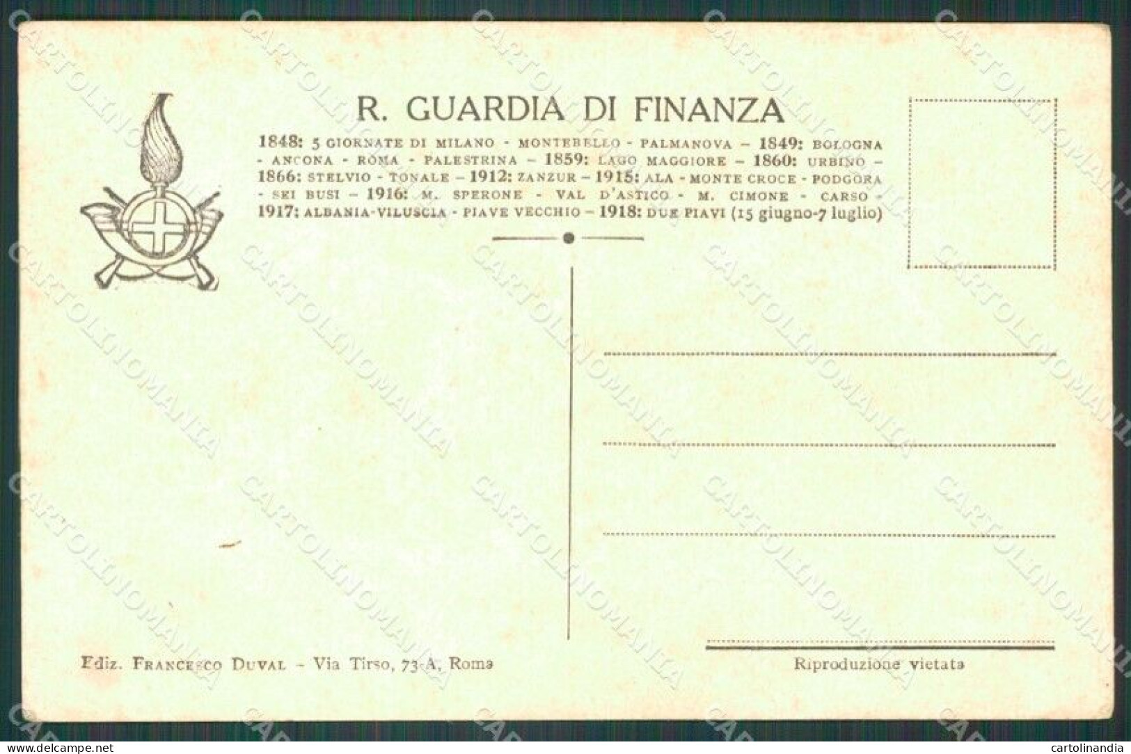Roma Città GdF Guardia Di Finanza Militari MACCHIE Cartolina KF0203 - Autres & Non Classés