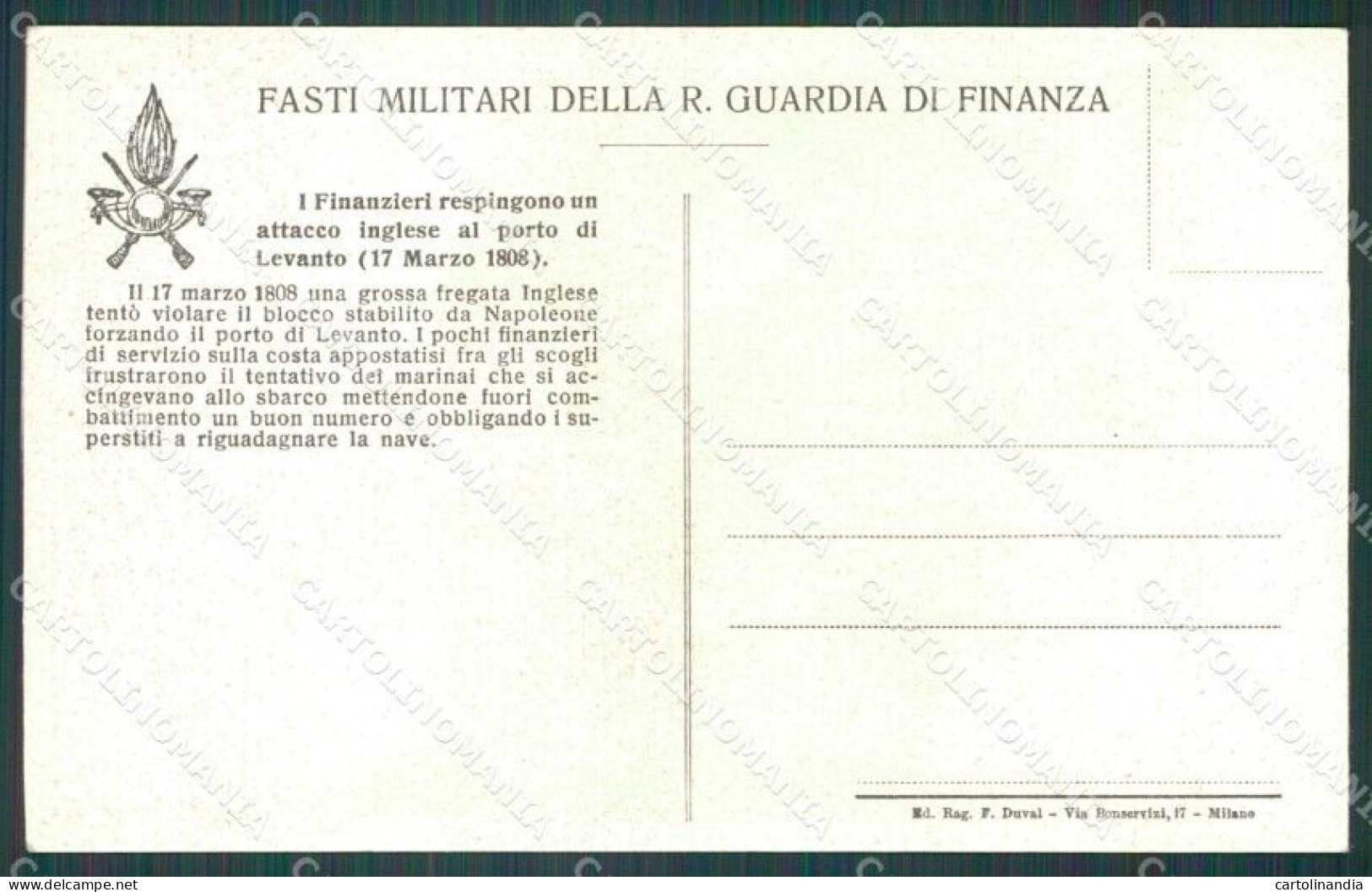 La Spezia Levanto Guido Grilli GdF Guardia Di Finanza Militari Cartolina KF0212 - La Spezia