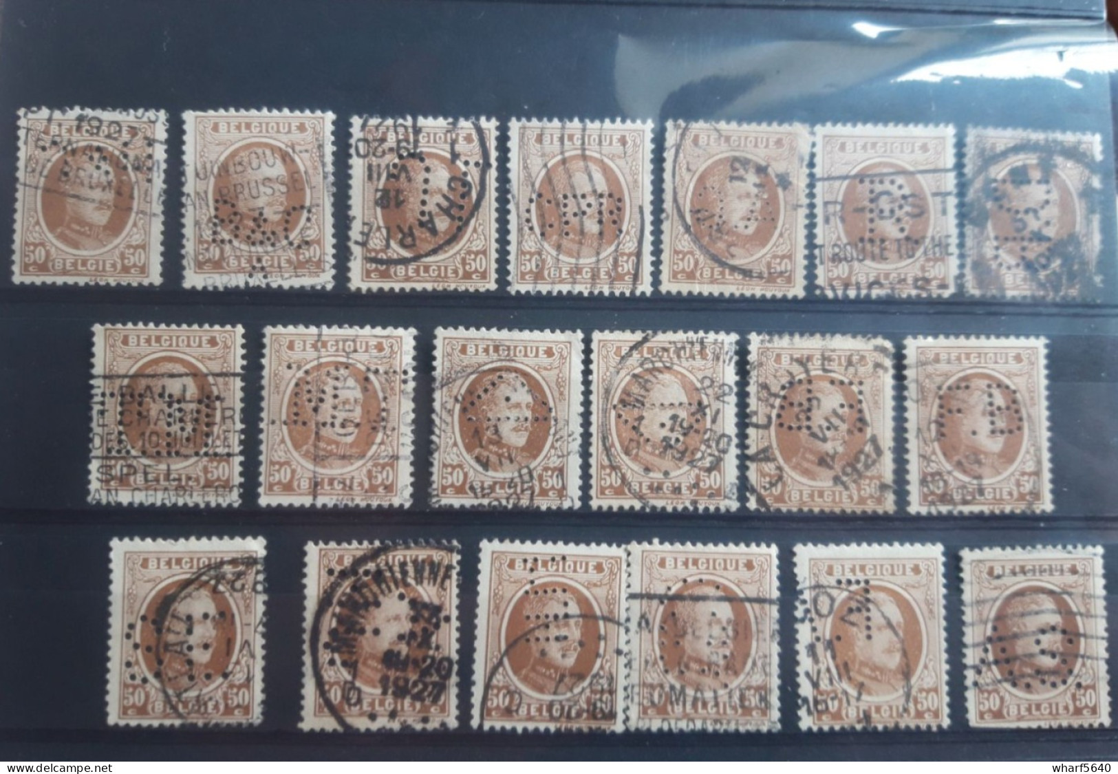 PERFIN / PERFO Koning Albert I OBP/COB N°203 50c (19 X ) Met Afwijkende Firmaperforatie , Staat Zie 2 Scans ! - 1909-34