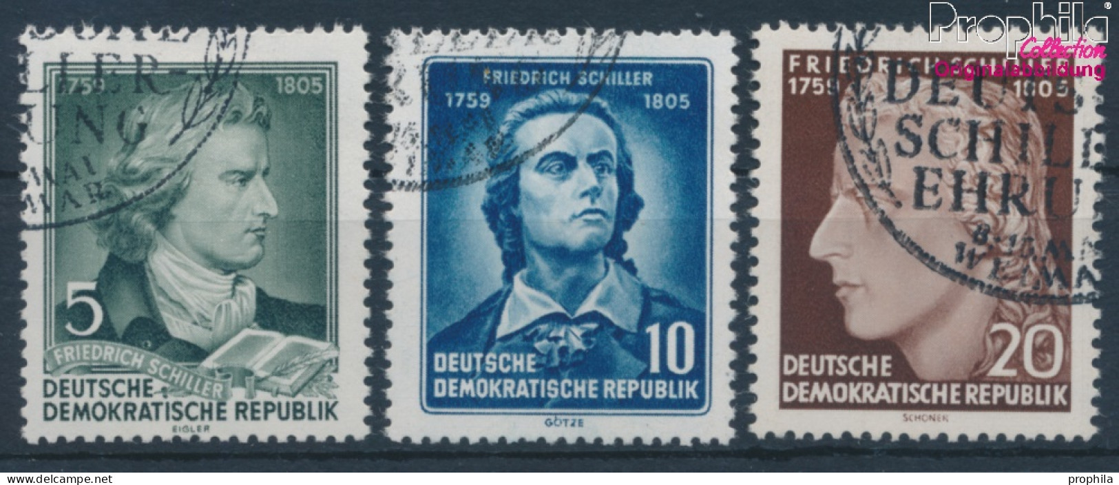 DDR 464A-466A (kompl.Ausg.) Gestempelt 1955 Friedrich Schiller (10392372 - Used Stamps