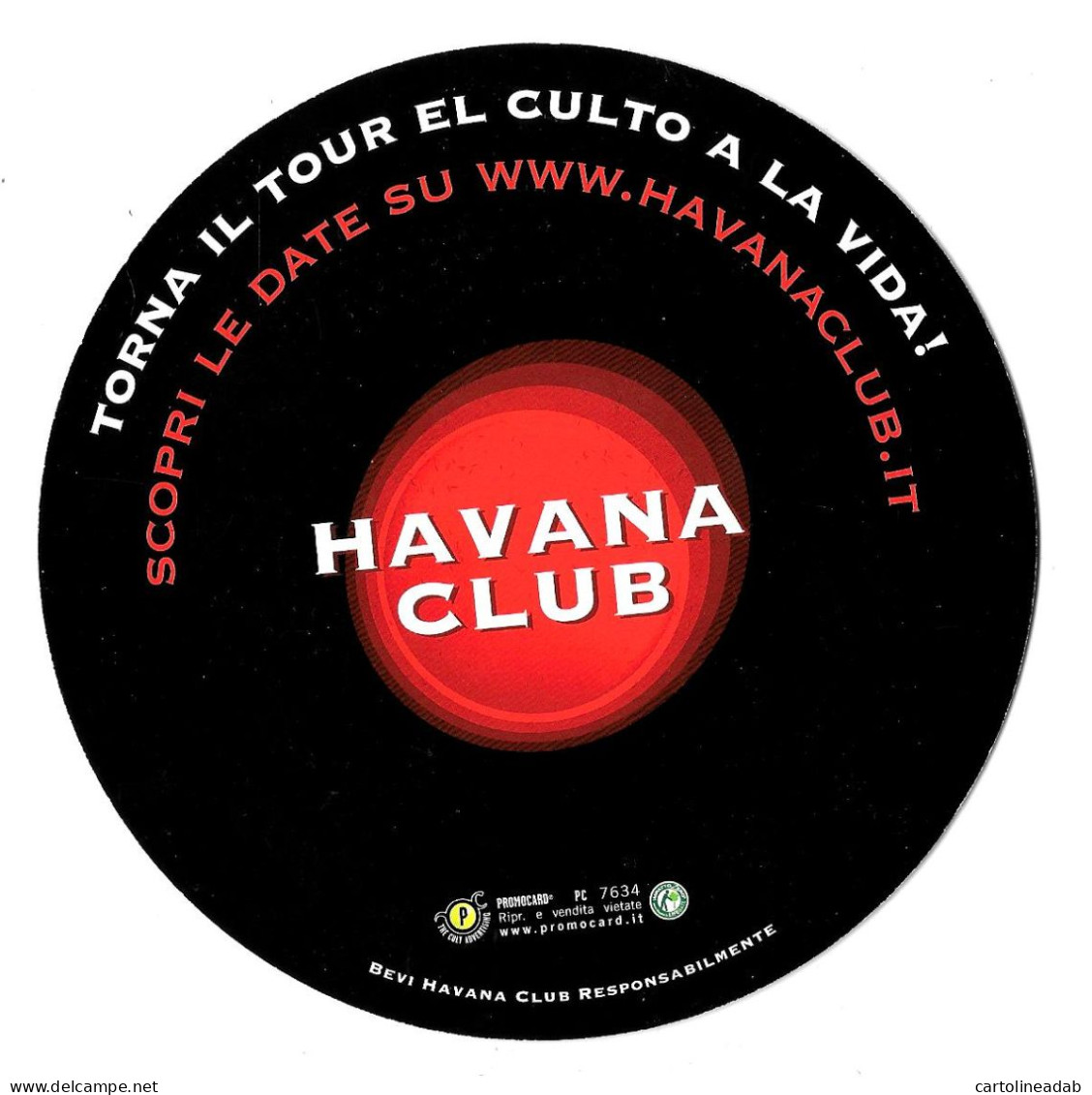 [MD9439] CPM - CARTOLINA CIRCOLARE HAVANA CLUB - CAPELLI IN RILIEVO - PROMOCARD 7634 - PERFETTA - Non Viaggiata - Advertising