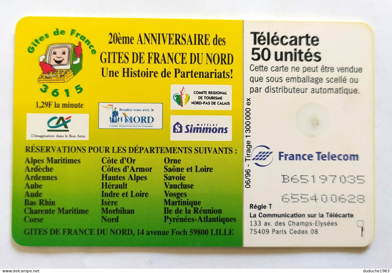 Télécarte France - Gîtes De France - Zonder Classificatie