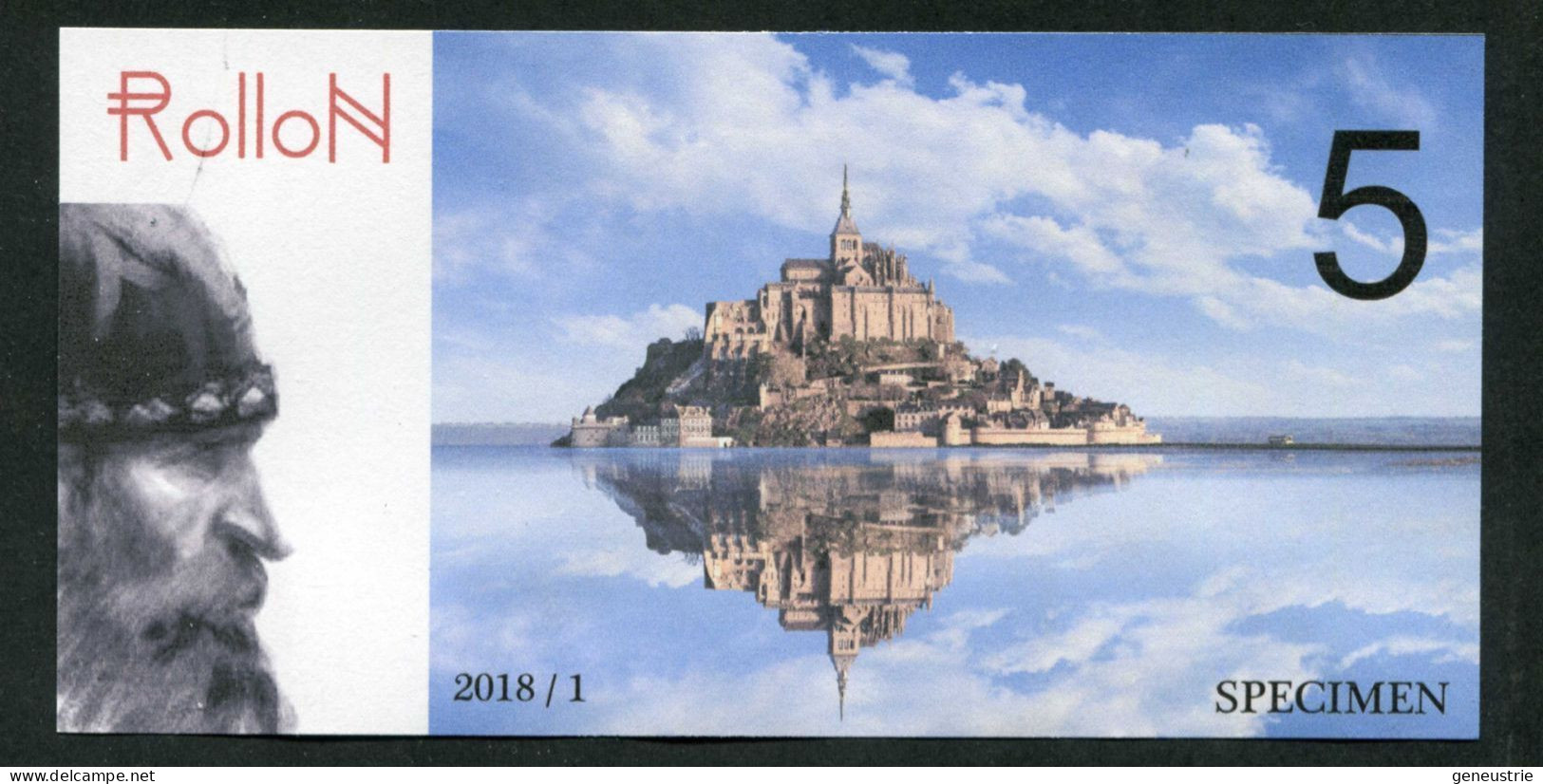 Billet Fantaisie Normandie - Edition Privé "Spécimen 5 Rollon / Mont Saint Michel / Pont De Normandie / 2018" - Specimen