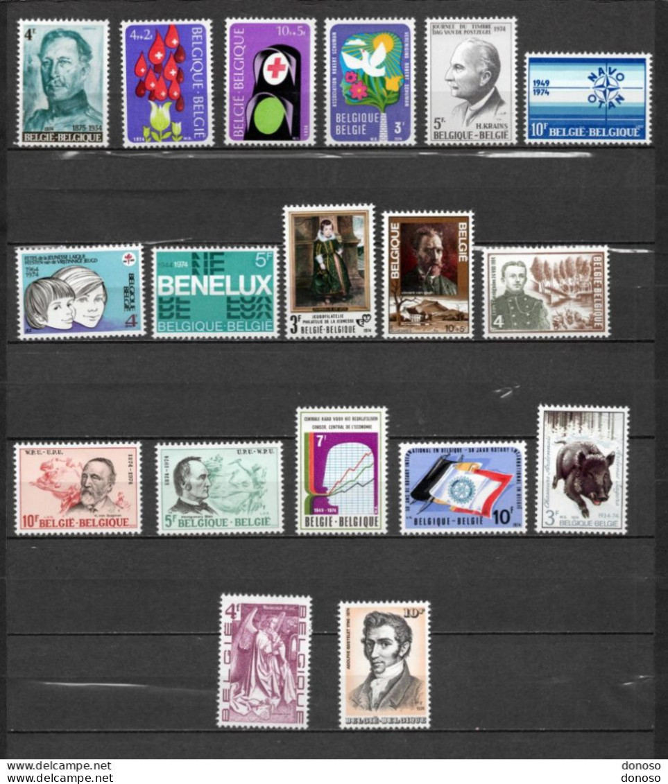 BELGIQUE 1974 Yvert 1697-1700 + 1705-1706 + 1709 + 1721-1728 + 1732-1733 + 1738 NEUF** MNH Cote 11,60 Euros - Unused Stamps