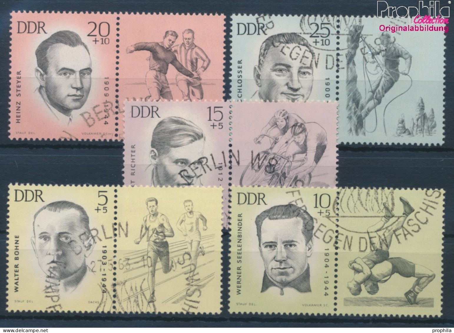 DDR WZd70-WZd74 (kompl.Ausg.) (958-962 Mit Zierfeld) Gestempelt 1963 Antifaschisten (10392235 - Used Stamps
