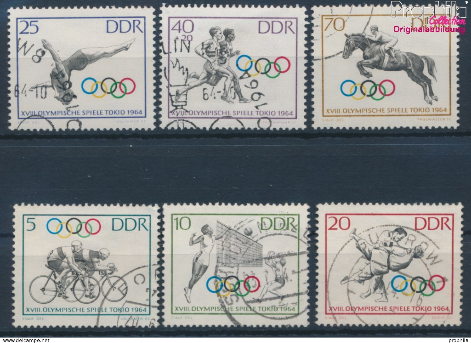 DDR 1033-1038 (kompl.Ausgabe) Gestempelt 1964 Olympiade (10392212 - Oblitérés