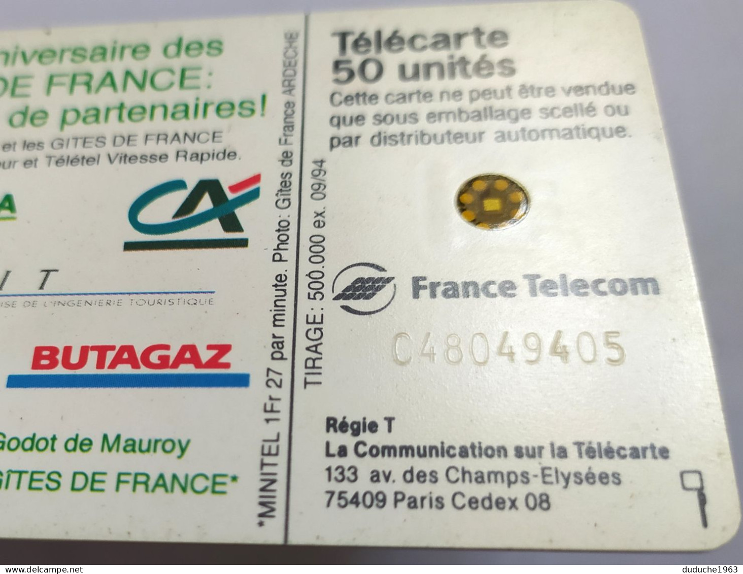 Télécarte France - Gîtes De France - Non Classés