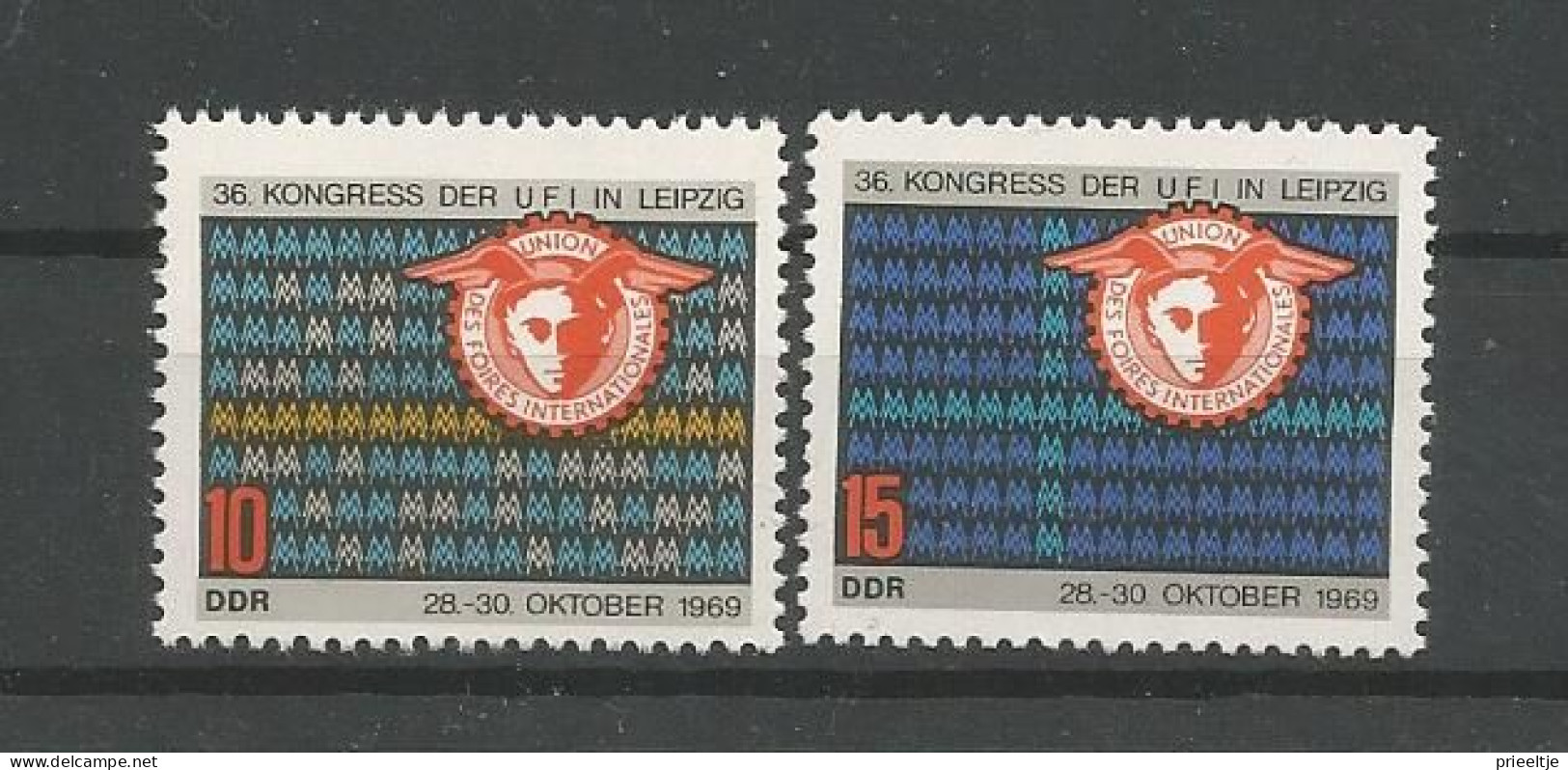 DDR 1969 U.F.I. 30th Congress Y.T. 1206/1207 ** - Unused Stamps