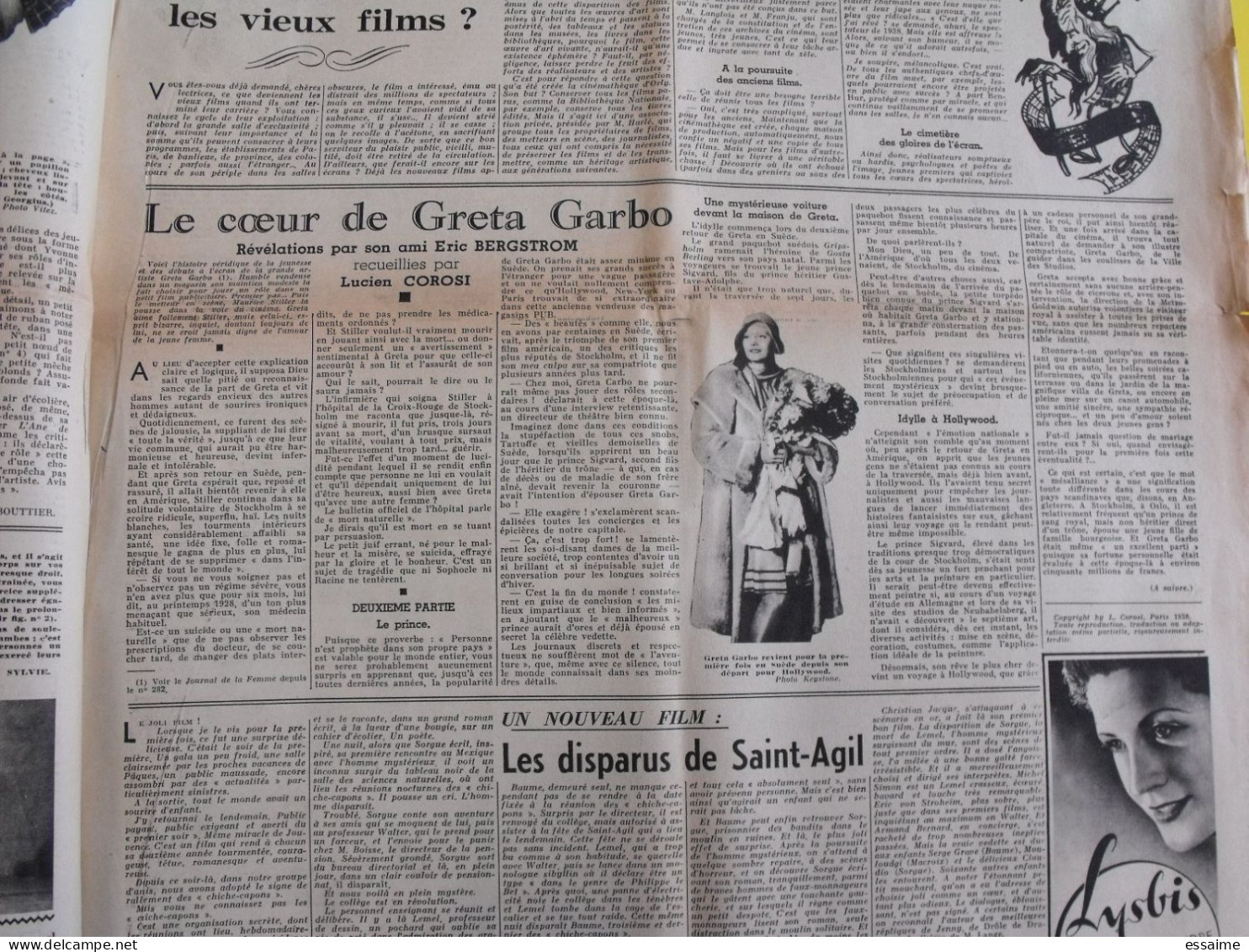 Le Journal De La Femme N° 286 De 1938. Revue Féminine. Albanie, Greta Garbo Louis II De Bavière - 1900 - 1949