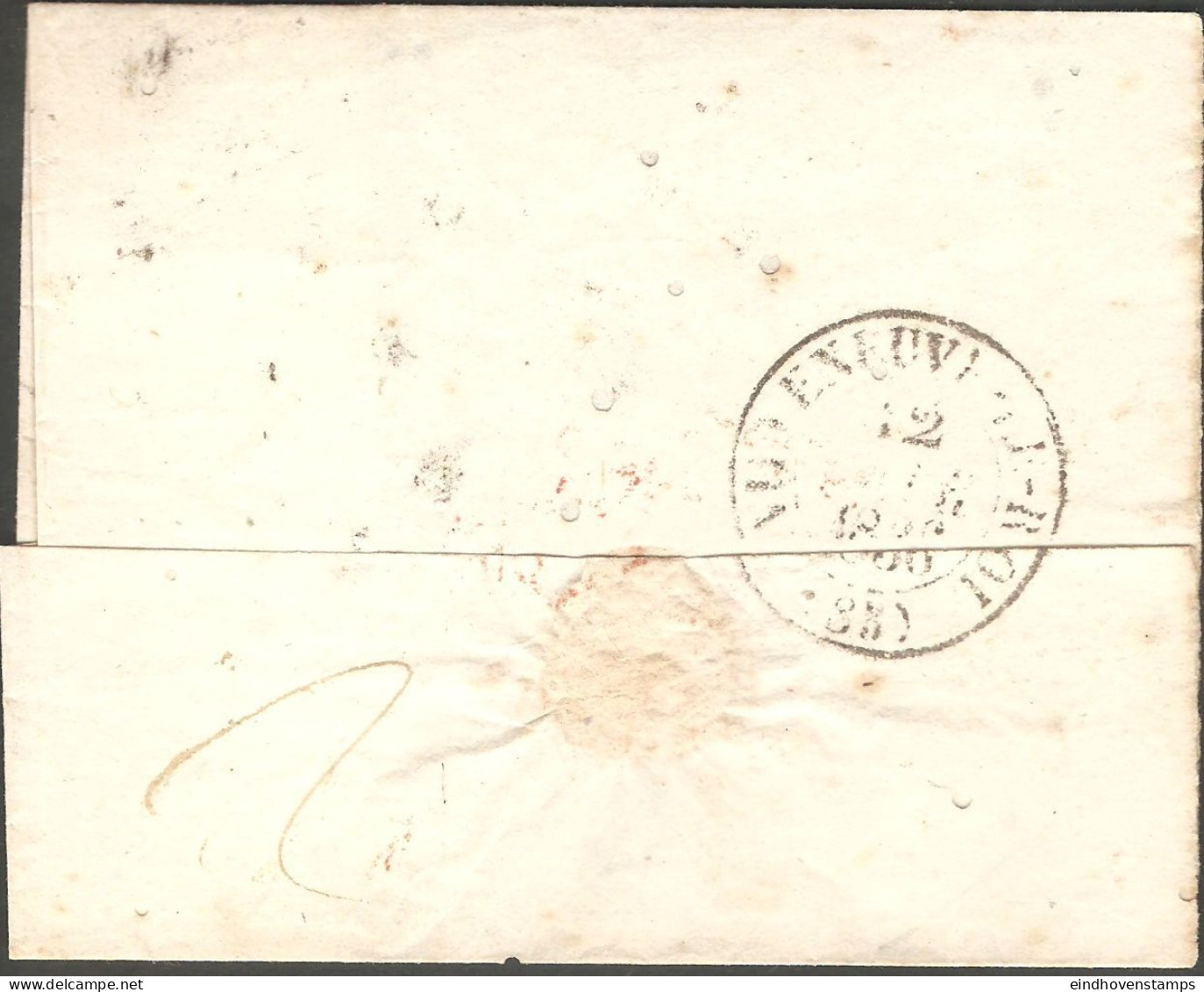 Lombardo-Venetia 1843 Franca Brief Von Mailand Nach -Frankreich, TS1  Mit Stempel Sarde Pont De B(eauvoisin) - 1. ...-1850 Prephilately