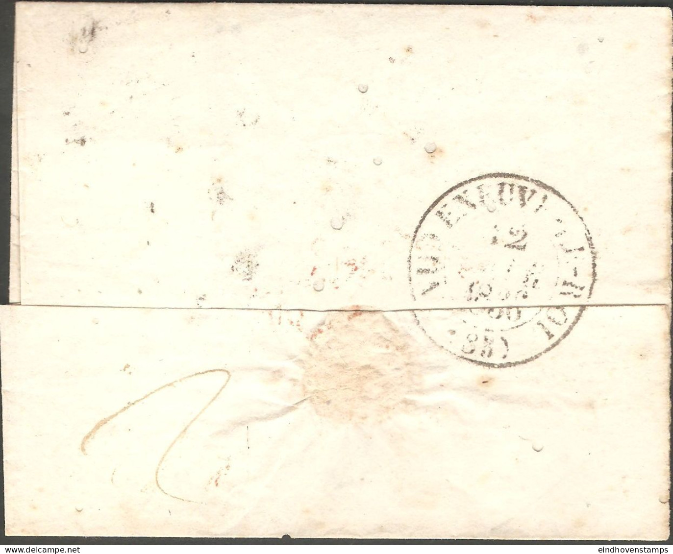 Lombardo-Venetia 1843 Franca Brief Von Mailand Nach -Frankreich, TS1  Mit Stempel Sarde Pont De B(eauvoisin) - 1. ...-1850 Vorphilatelie