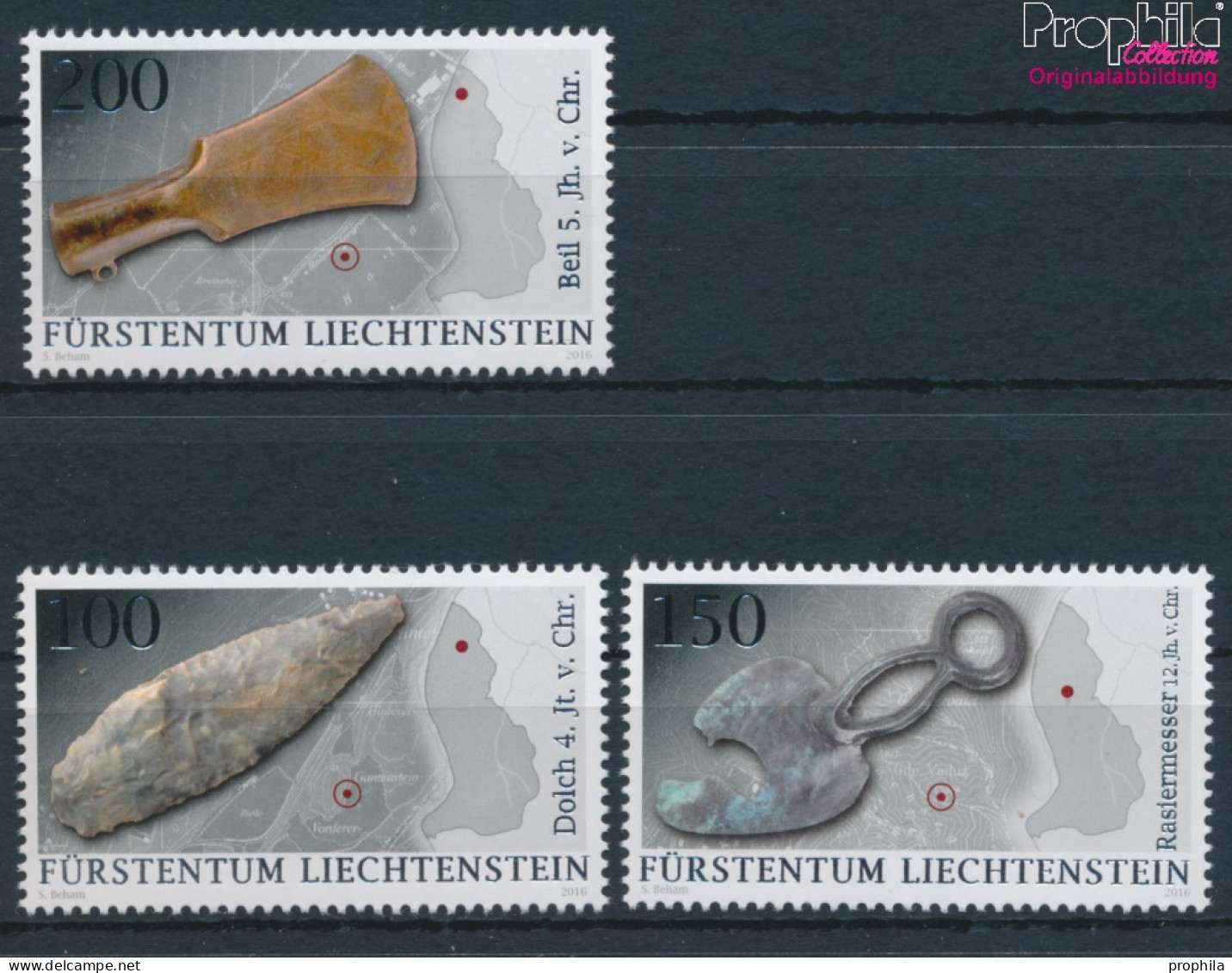 Liechtenstein 1795-1797 (kompl.Ausg.) Postfrisch 2016 Archäologie (10377541 - Ongebruikt