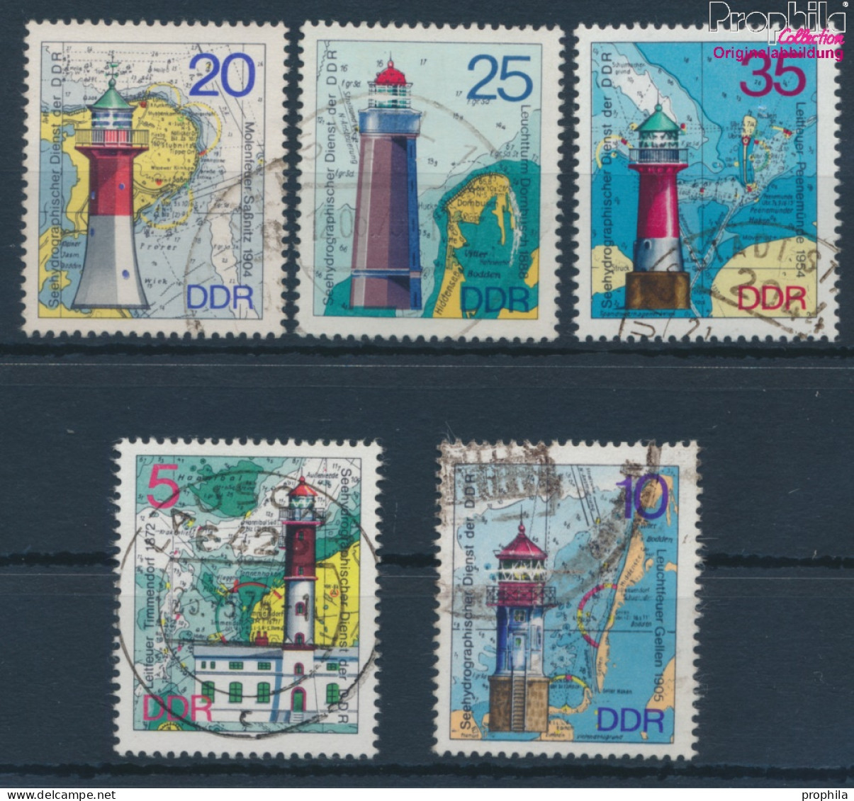 DDR 2045-2049 (kompl.Ausg.) Gestempelt 1975 Leuchttürme (10392624 - Used Stamps