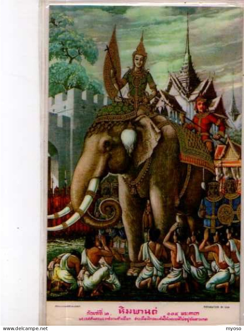 Thailande,illustrateur,Vessantara Gave A White Elephant To Eight Brahmans ... - Thailand