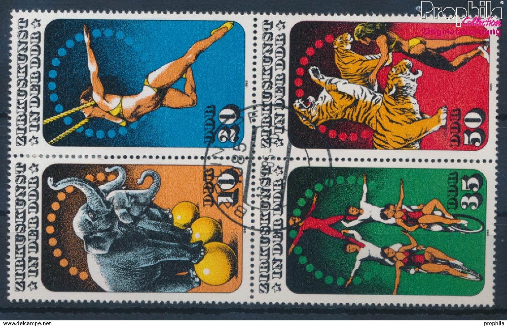 DDR 2983-2986 Viererblock (kompl.Ausgabe) Gestempelt 1985 Zirkuskunst (10392422 - Used Stamps