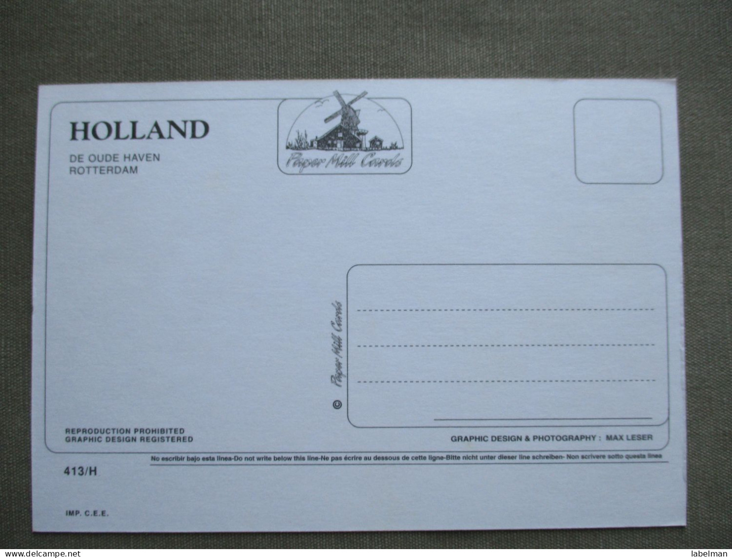 HOLLAND NETHERLAND ROTTERDAM HARBOUR CITY CENTER KARTE POSTCARD CARTOLINA ANSICHTSKARTE CARTE POSTALE POSTKARTE CARD - Rotterdam