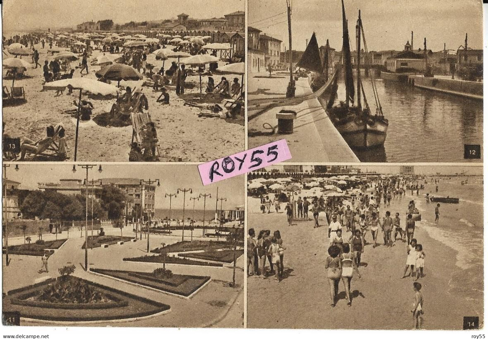 Marche-senigallia Vedute Vedutine Spiaggia Porto Giardini Anni 40 (v.retro) - Senigallia