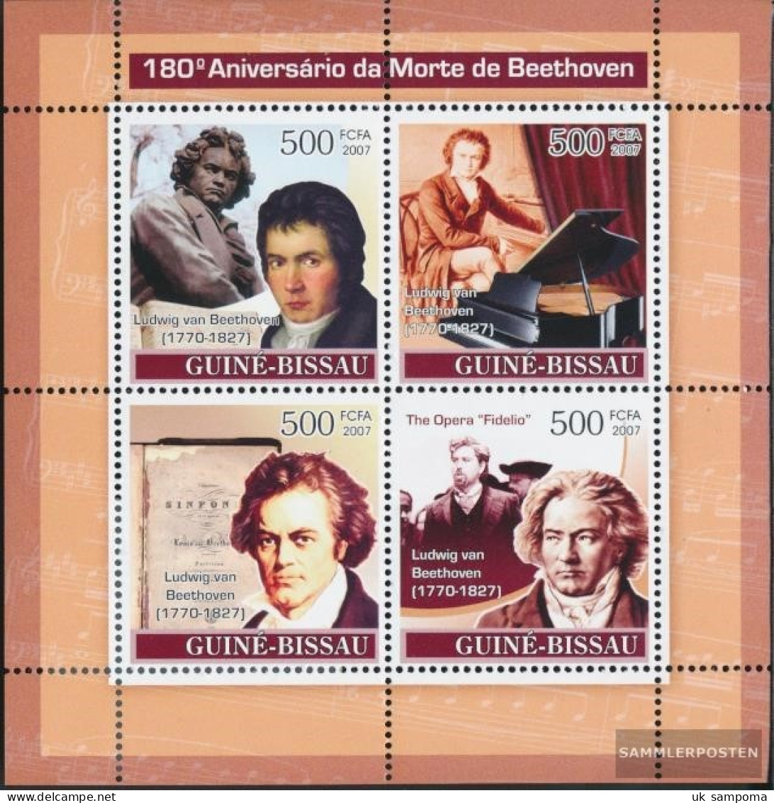 Guinea-Bissau 3643-3646 Sheetlet (complete. Issue) Unmounted Mint / Never Hinged 2007 Composer Ludwig Van Beethoven - Guinea-Bissau