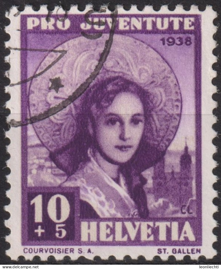 1938 Schweiz / Pro Juventute ° Zum:CH J86, Mi:CH 332, Yt:CH 317, Trachtenfrau, St. Gallen - Used Stamps