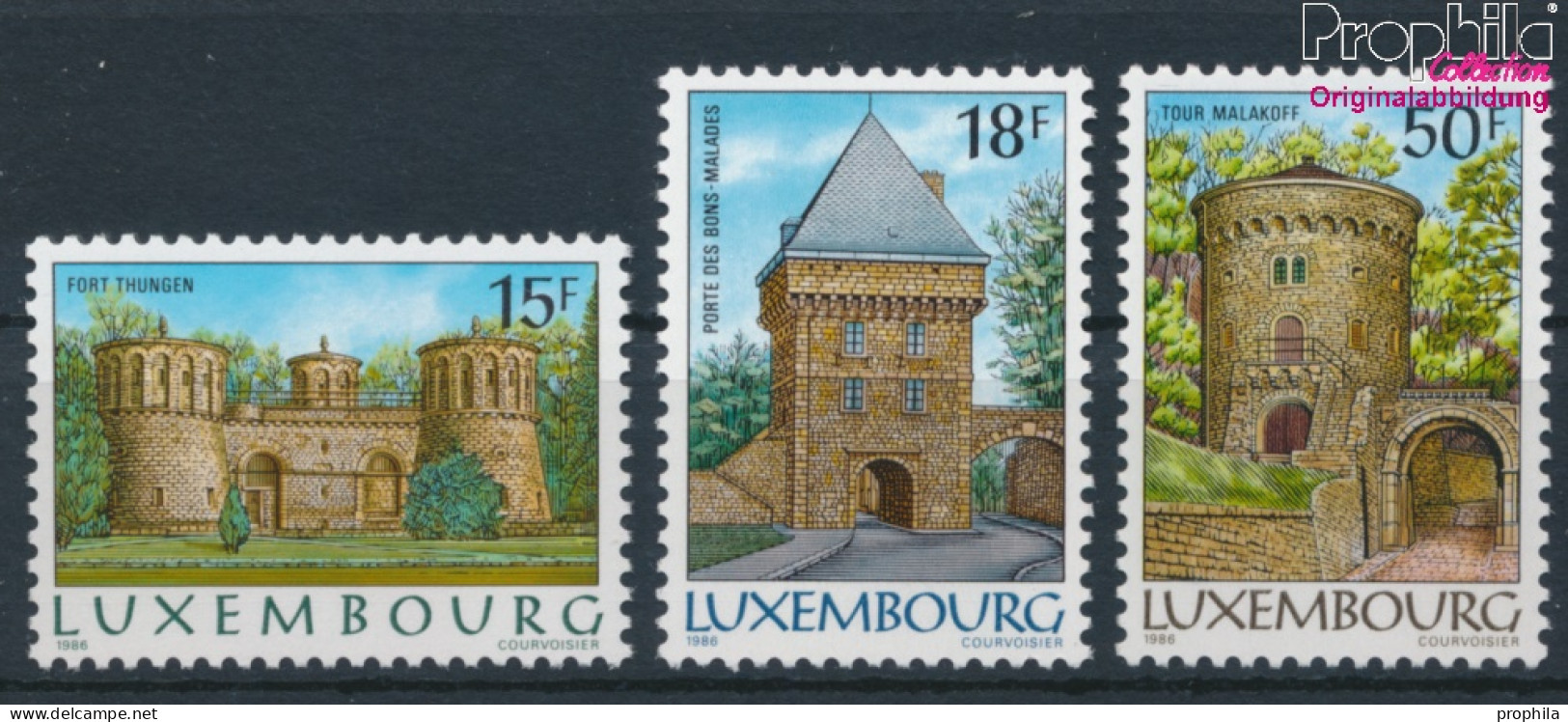 Luxemburg 1153y-1155y (kompl.Ausg.) Floureszierendes Papier Postfrisch 1987 Festung (10368800 - Ongebruikt