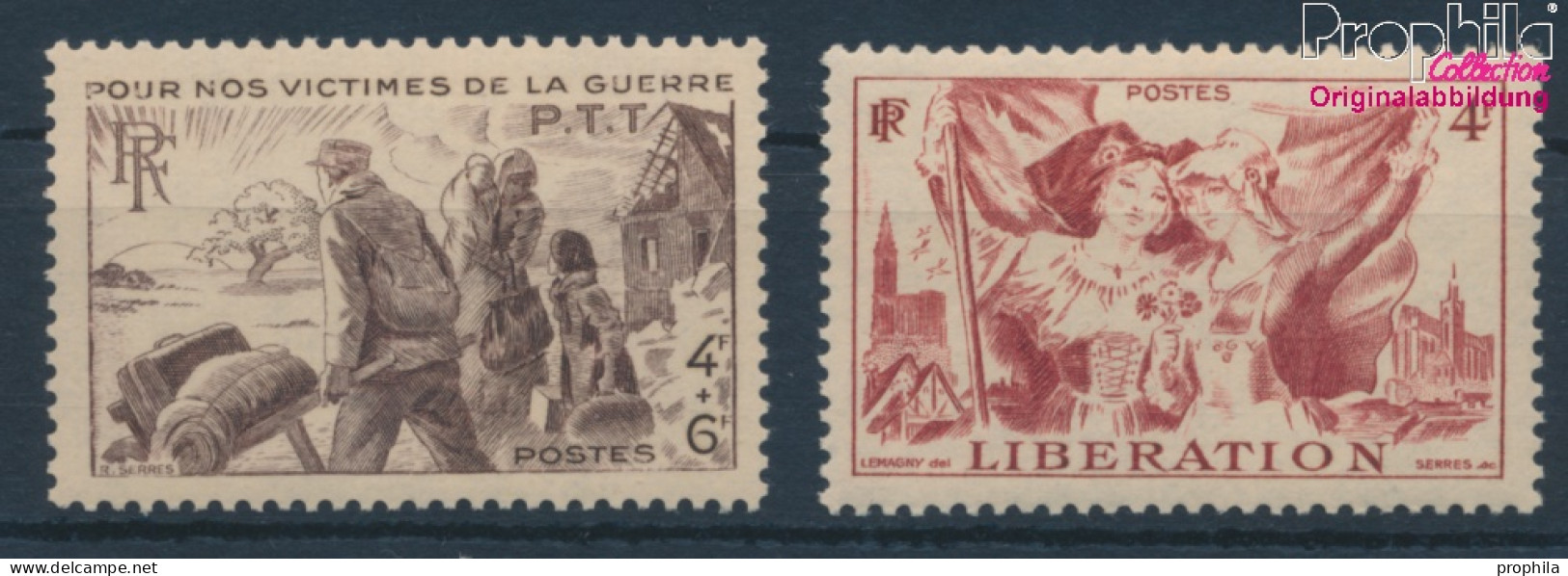 Frankreich 731,732 (kompl.Ausg.) Postfrisch 1945 Postbeamte, Befreiung (10387530 - Unused Stamps