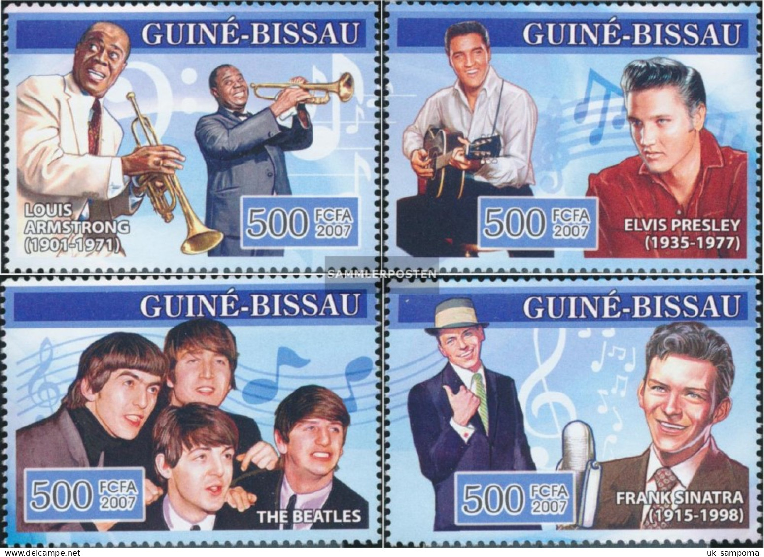 Guinea-Bissau 3496-3499 (complete. Issue) Unmounted Mint / Never Hinged 2007 Armstrong, Presley, Beatles, Sinatr - Guinea-Bissau