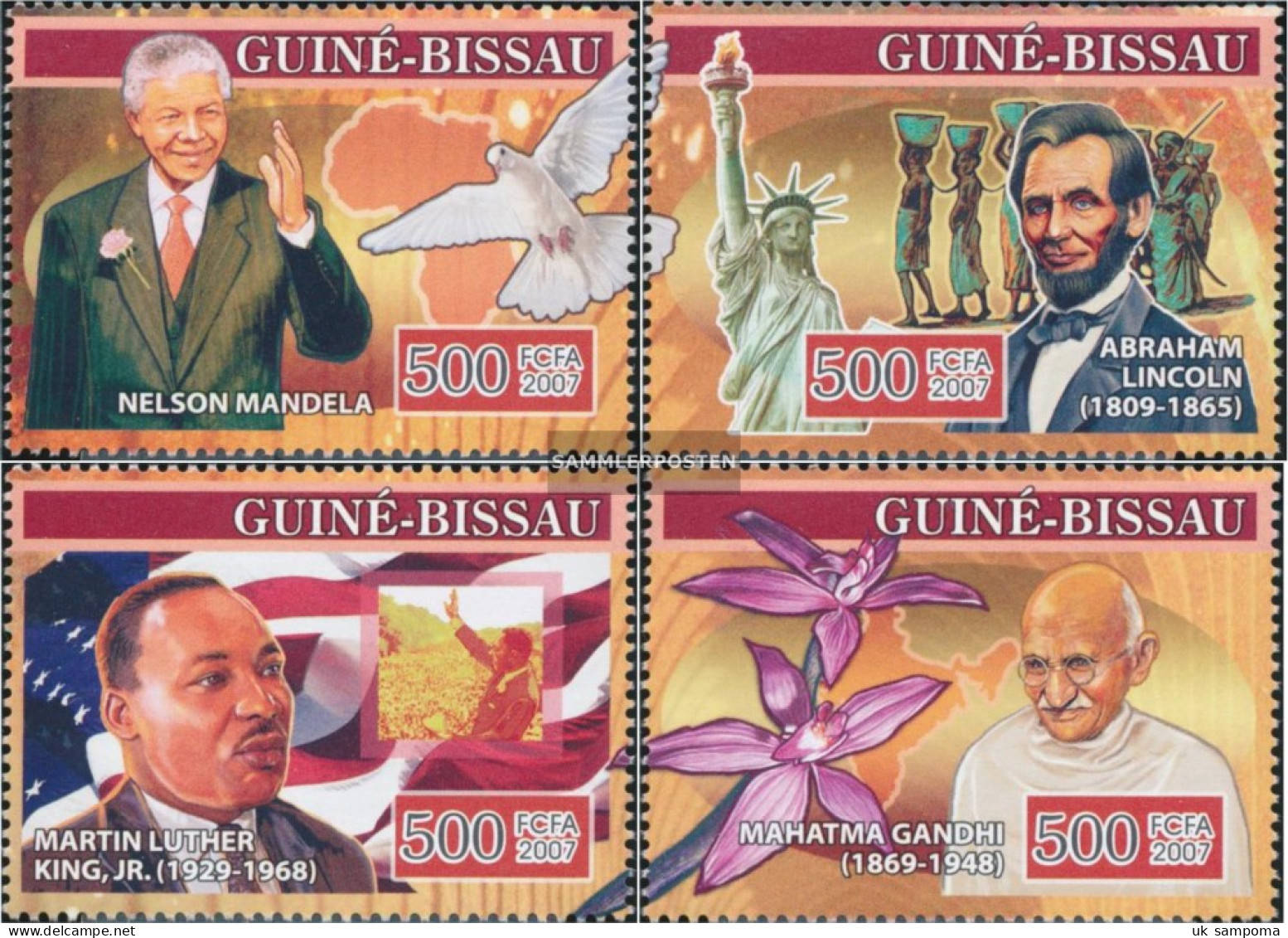 Guinea-Bissau 3486-3489 (complete. Issue) Unmounted Mint / Never Hinged 2007 Humanists / Friedensverteidiger - Guinea-Bissau