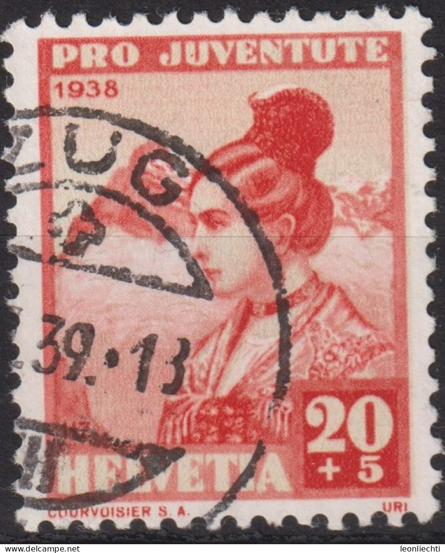 1938 Schweiz / Pro Juventute ° Zum:CH J87, Mi:CH 333, Yt:CH 318, Trachtenfrau, Urnerin - Used Stamps