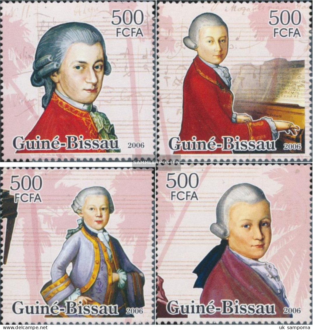 Guinea-Bissau 3416-3419 (complete. Issue) Unmounted Mint / Never Hinged 2006 Amadeus Mozart - Guinea-Bissau