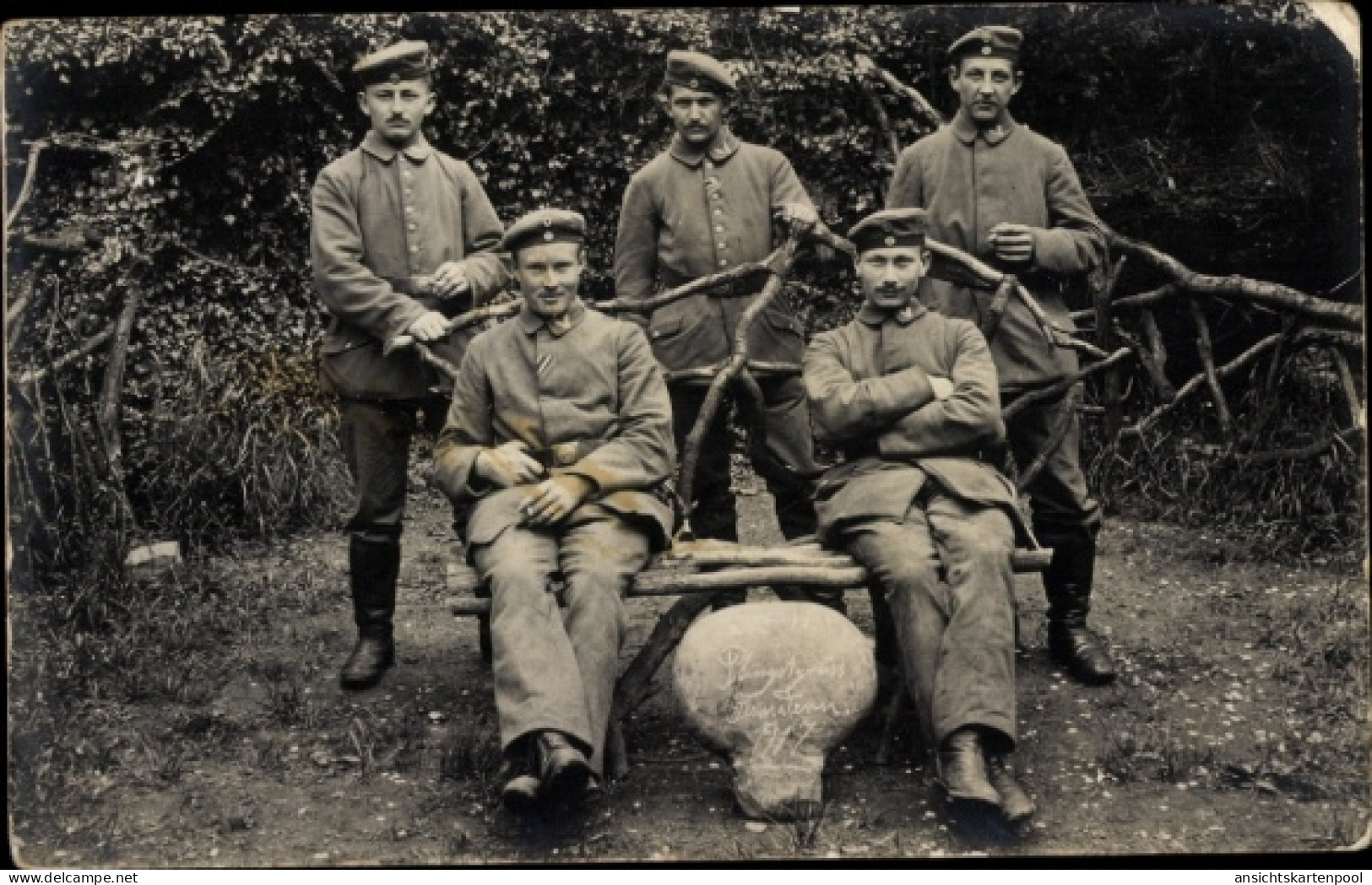 Photo CPA Deutsche Soldaten In Uniformen, Gruppenbild, Kaiserzeit, Flandern - Otros & Sin Clasificación