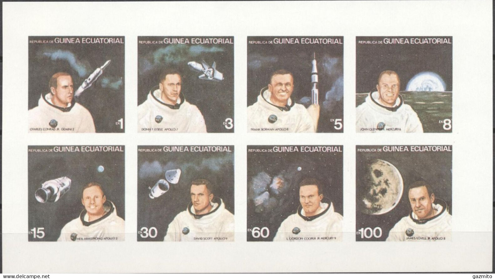 Guinea Equat. 1979, Space, Astronauts, Sheetlet IMPERFORATED - Guinea Equatoriale