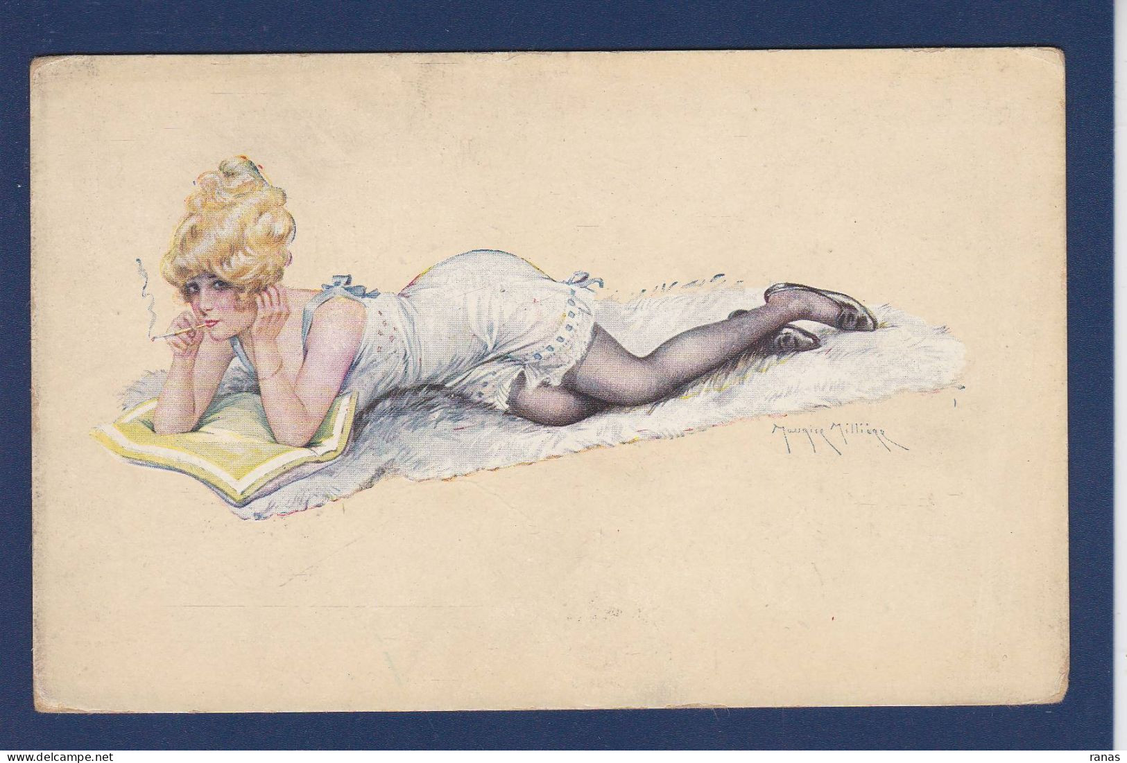 CPA Millière Art Nouveau Femme Woman Illustrateur Non Circulée érotisme Cigarette - Donne