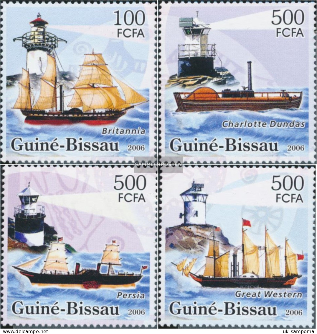 Guinea-Bissau 3311-3314 (complete. Issue) Unmounted Mint / Never Hinged 2006 Motorschiffe And Lighthouses - Guinea-Bissau