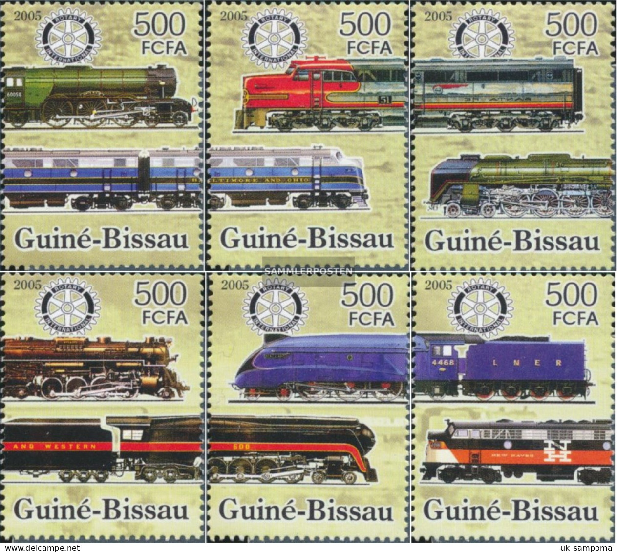 Guinea-Bissau 3276-3281 (complete. Issue) Unmounted Mint / Never Hinged 2005 Locomotives Out All World - Guinea-Bissau