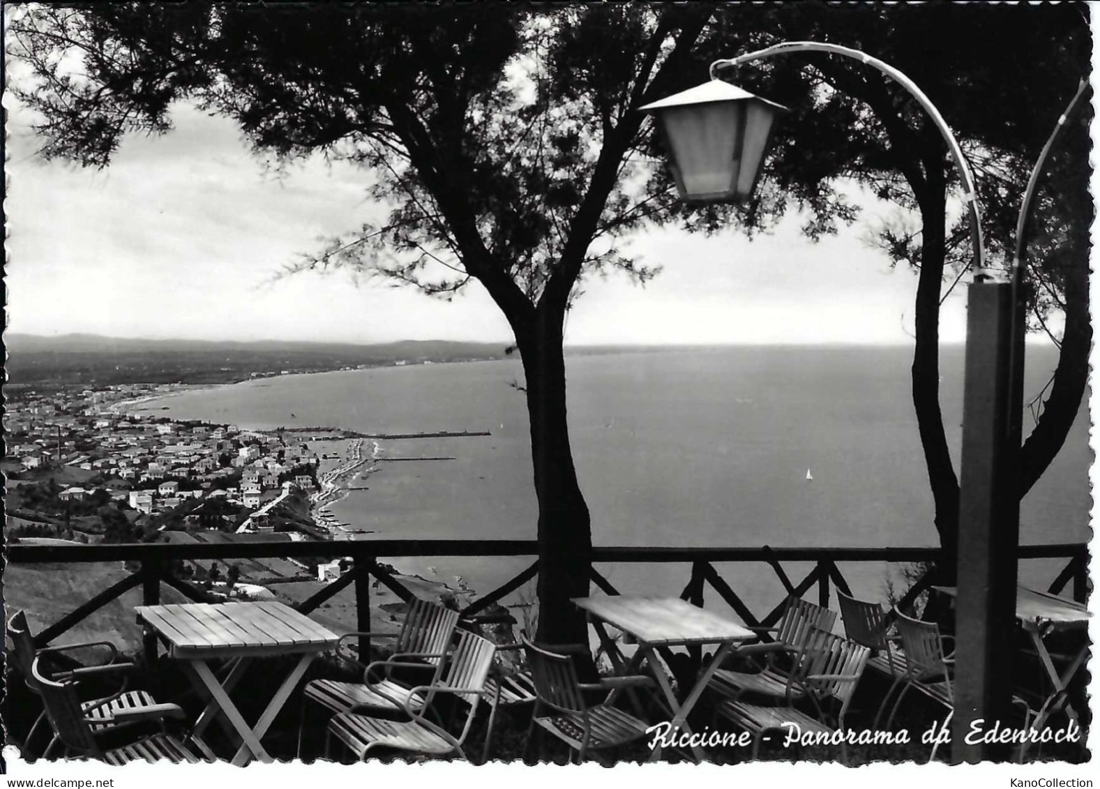 Riccione, Panorama Von Edenrock, Gelaufen 1956 - Rimini