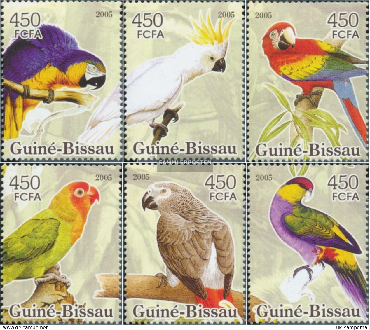 Guinea-Bissau 3244-3249 (complete. Issue) Unmounted Mint / Never Hinged 2005 Parrots - Guinea-Bissau