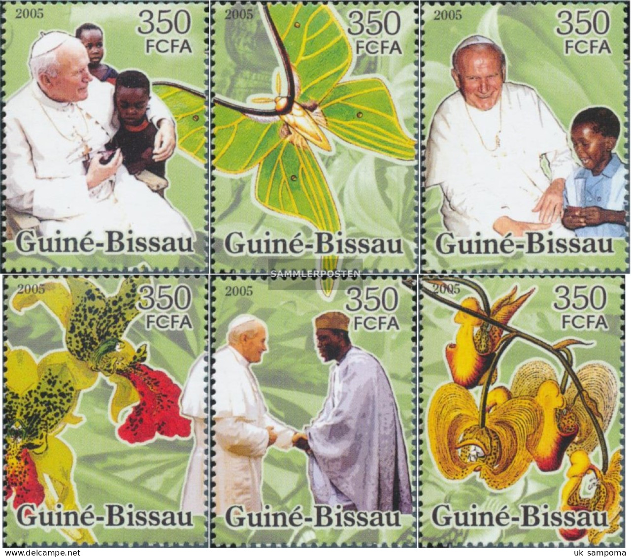 Guinea-Bissau 3202-3207 (complete. Issue) Unmounted Mint / Never Hinged 2005 Afrikareise Of Pope - Guinea-Bissau