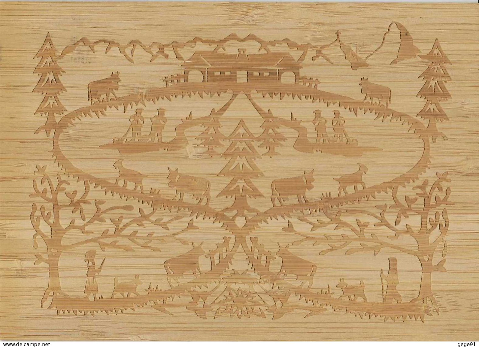 Carte Postale En Bois - Montée Aux Alpages - Other & Unclassified