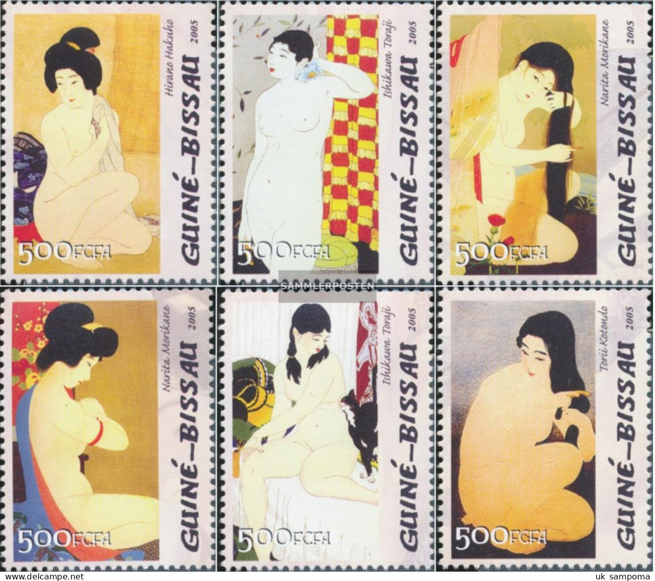 Guinea-Bissau 3106-3111 (complete. Issue) Unmounted Mint / Never Hinged 2005 Japanese Paintings - Guinea-Bissau