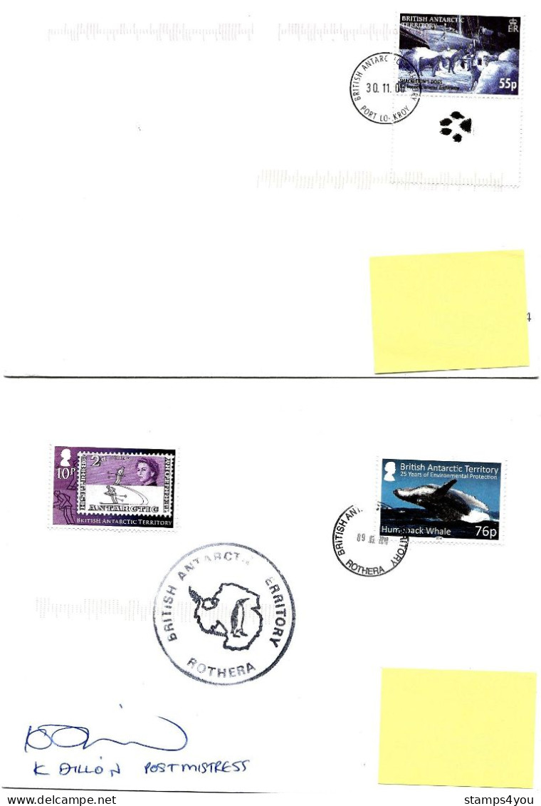 PO - 67 - 4 Enveloppes Stations Antarctiques Britanniques - Lettres & Documents