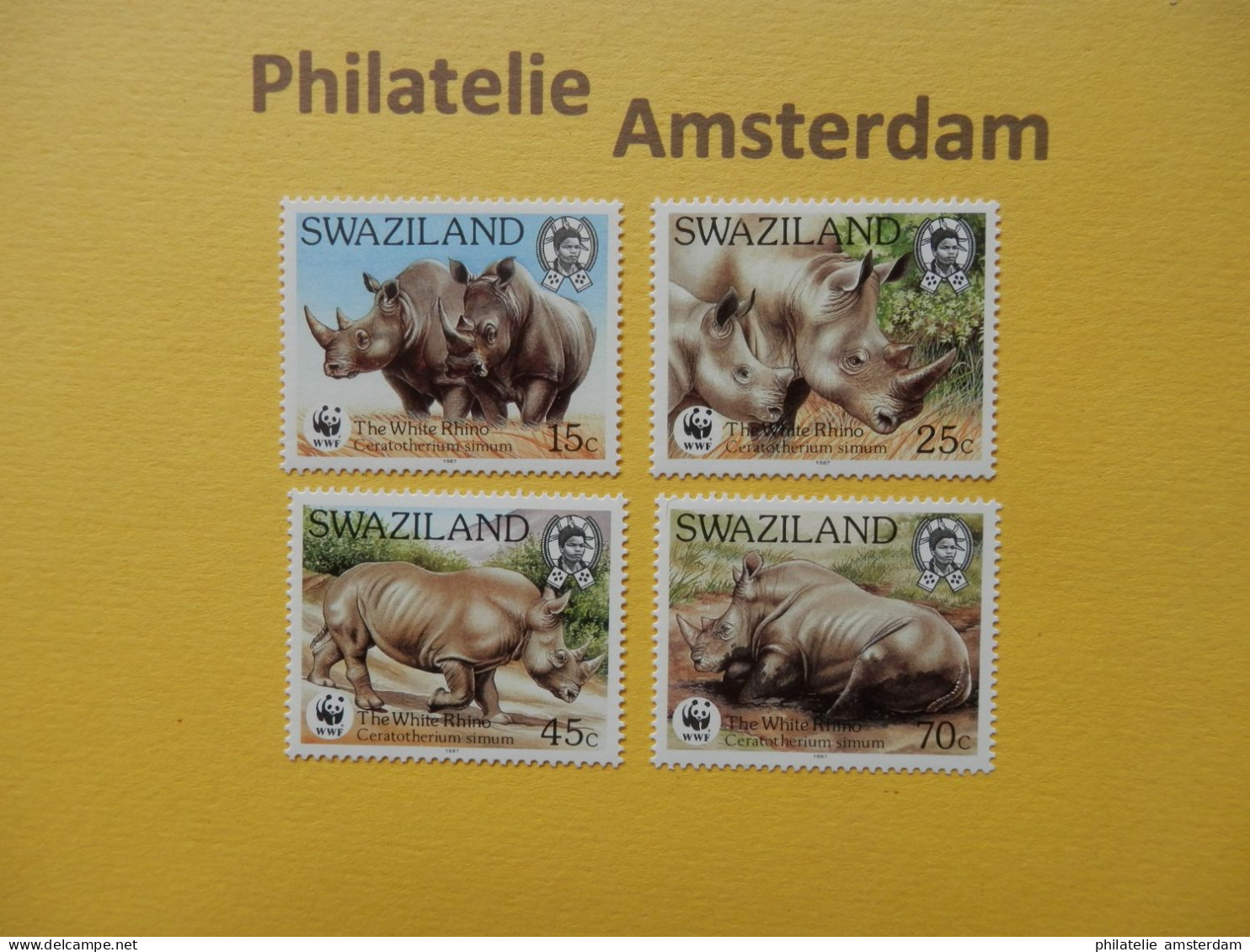 Swaziland 1987, WWF FAUNA WHITE RHINOCEROS WITTE NEUSHOORN: Mi 528-31, ** - Unused Stamps