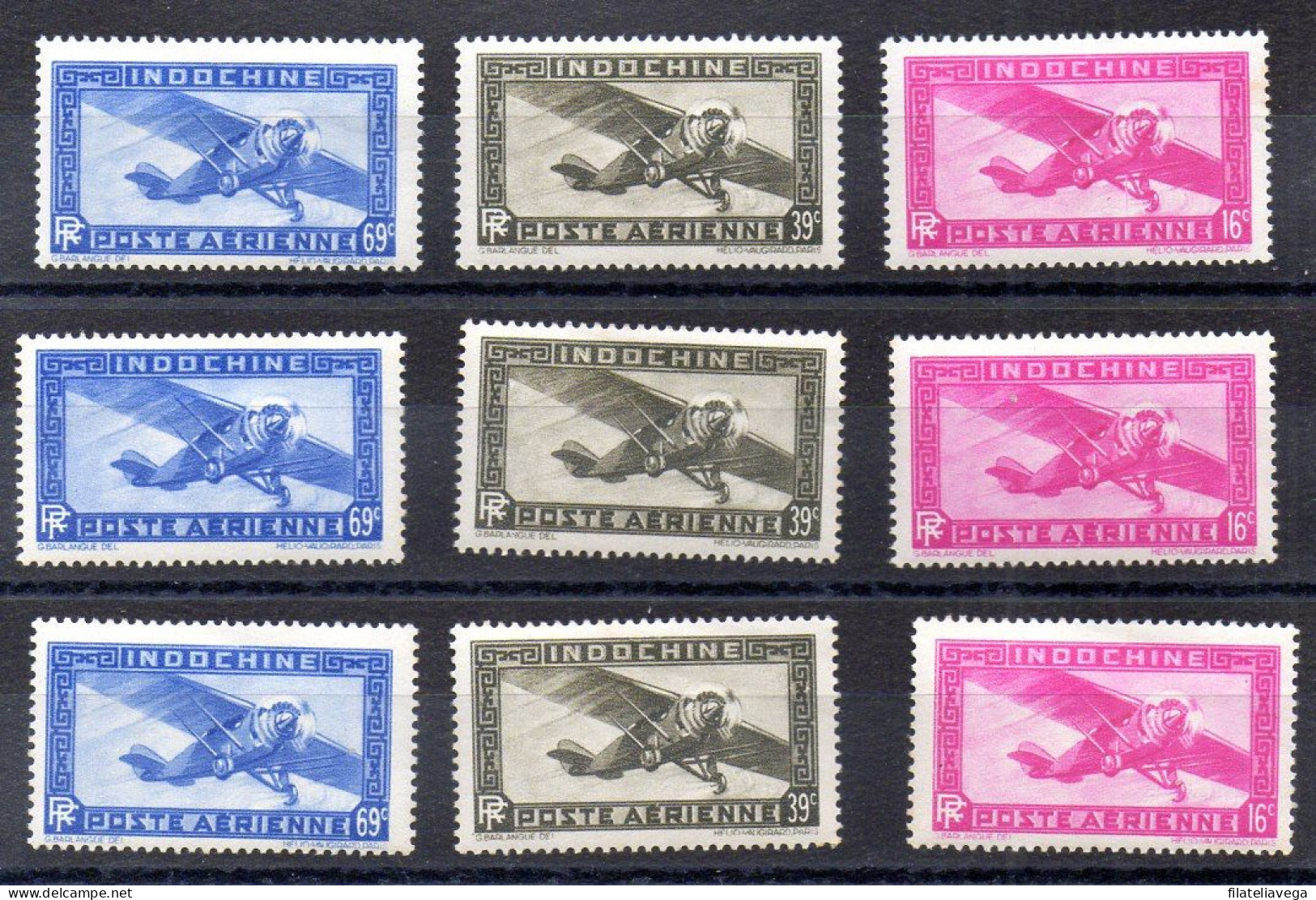 Indochina Series Aéreo Nº Yvert 17/19 ** (algún Sello Punto Del Tiempo) - Airmail