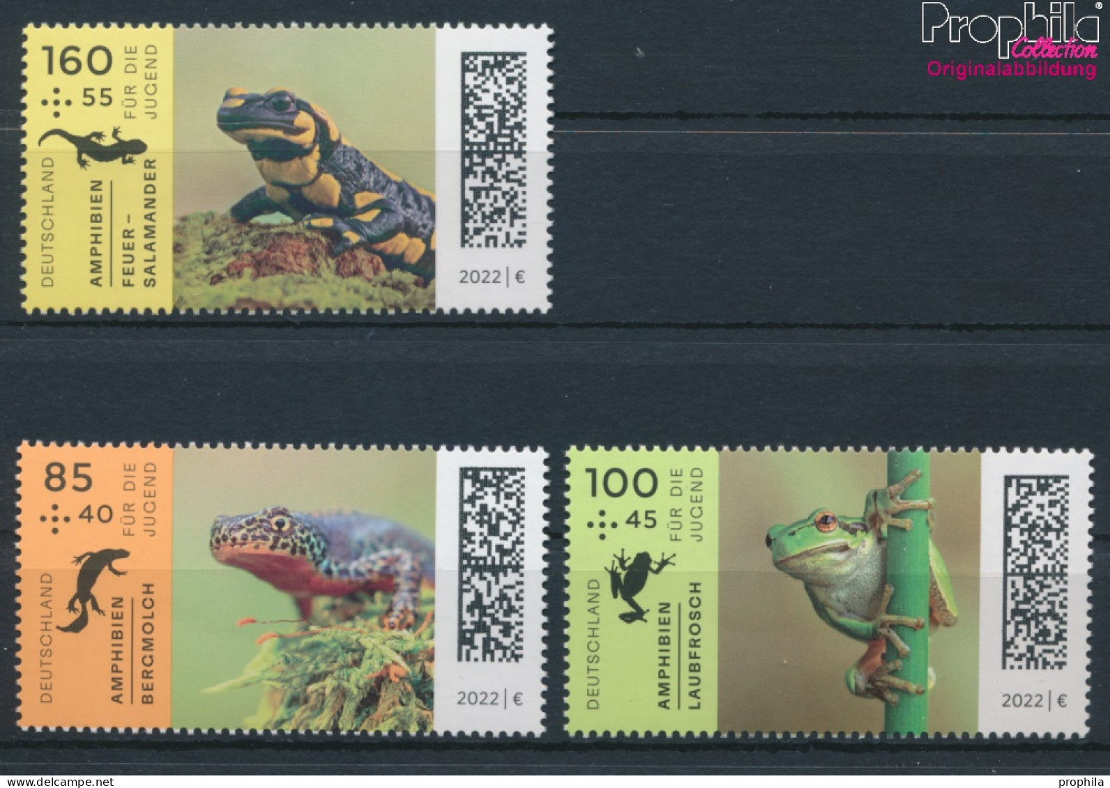 BRD 3706-3708 (kompl.Ausg.) Postfrisch 2022 Amphibien (10368930 - Unused Stamps