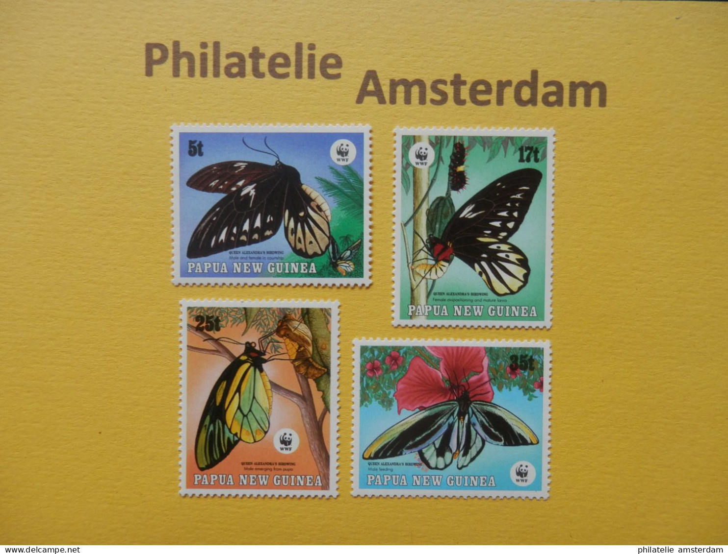 Papua New Guinea 1988, WWF FAUNA QUEEN ALEXANDRA'S BIRDWING ALEXANDRA'S VOGELVLINDER: Mi 574-77, ** - Unused Stamps