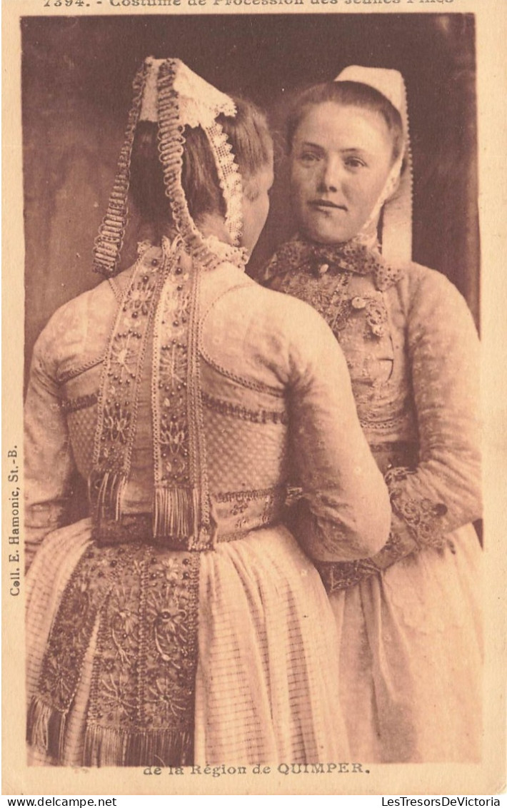 FOLKLORE - Costumes - Jeunes Filles De La Région De Quimper - Carte Postale Ancienne - Costumes
